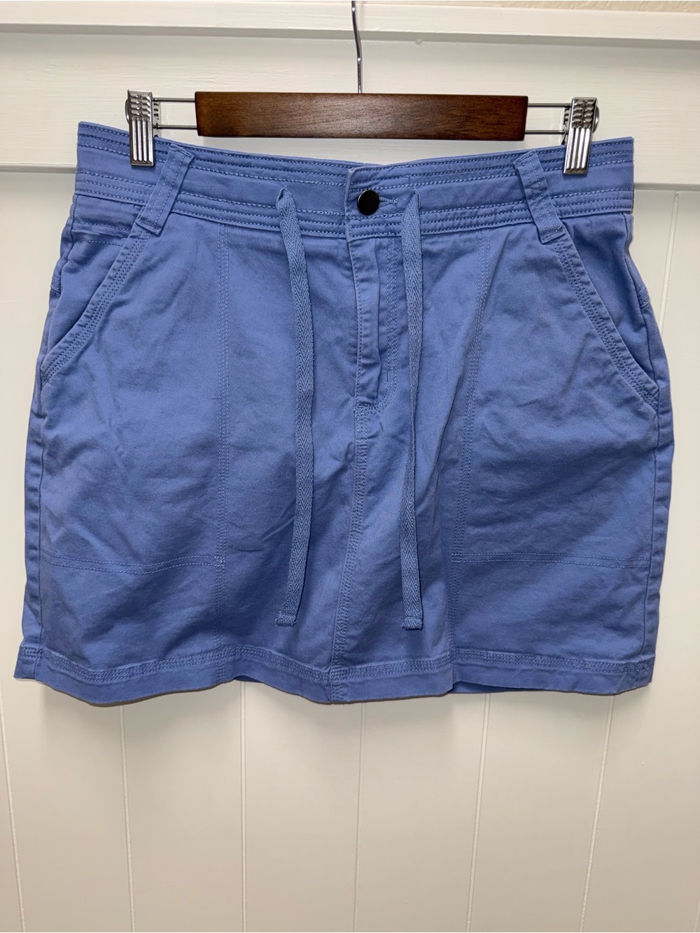 Ocean + Coast Blue Utility Skirt Size 6 Drawstring Stretch Cotton